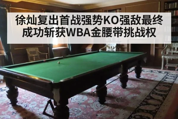 徐灿复出首战强势KO强敌最终成功斩获WBA金腰带挑战权